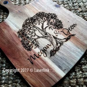 Acacia-Breadboard-Engraving Engraved Acacia Wood Breadboard
